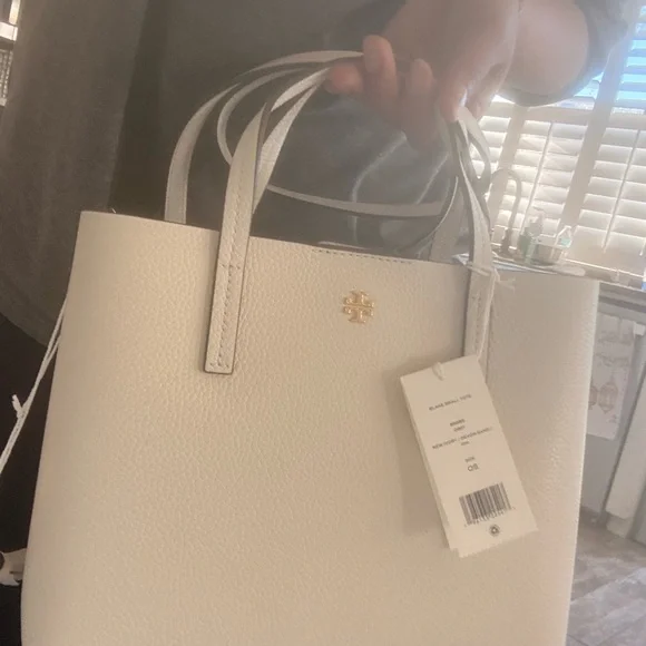 New Tory Burch Blake Small Tote Leather In New Ivory Color - Picture 5 of 6